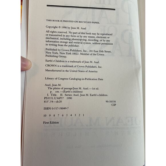 1990 The Plains Of Passage By Jean M. Auel HC/DJ First Edition - Picture 5 of 7